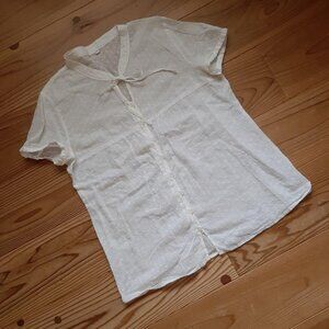 Muji Cotton Neck Tie Blouse